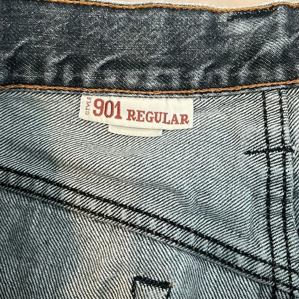Replay men’s size 36 901 button front faded black jeans GUC